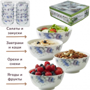 Набор салатников 10пр Кобальтовая роза 7326 SF-W45/10 стеклокерамика 1/12