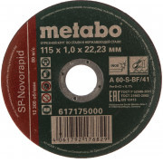 Диск отрезной по металлу SP-Novorapid RU (Metabo) 115х1,0х22,23мм 1/50 Диск отрезной по металлу SP-Novorapid RU (Metabo) 115х1,0х22,23мм 1/50